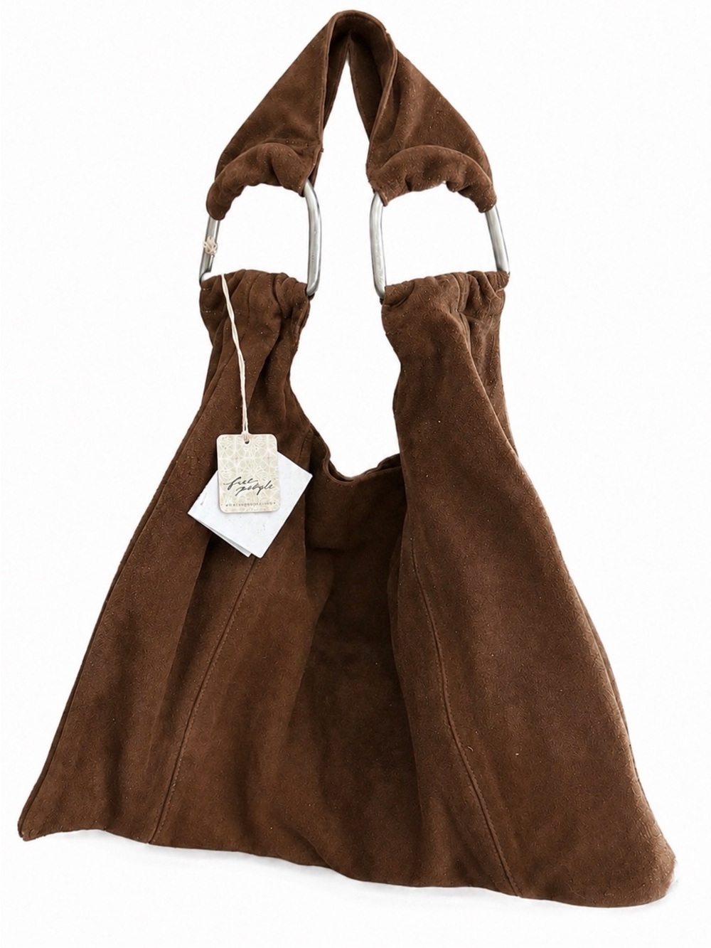 Free People Espresso Cocoa Suede Slouch Shoulder Hobo Bag NWT SOLD OUT